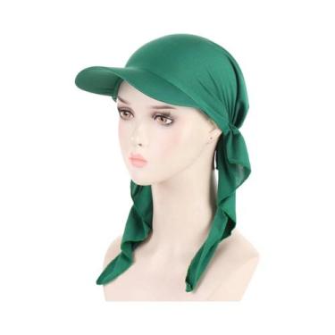Imagem de Boné Hijab Interno de Modal Macio - Turbante para Mulheres, Verde