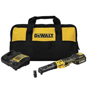 Imagem de DEWALT Conjunto de catraca sem fios MAX XR de 20 V, catraca de cabeça selada de 3/8 polegadas e 1/2 polegadas, bateria e carregador incluídos (DCF510GE1)