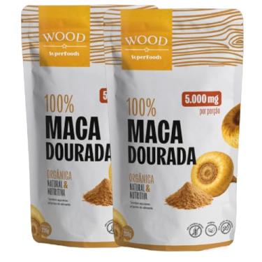 Imagem de Kit 2 Maca Peruana Dourada Em Pó Premium 100% Pura 226g Wood