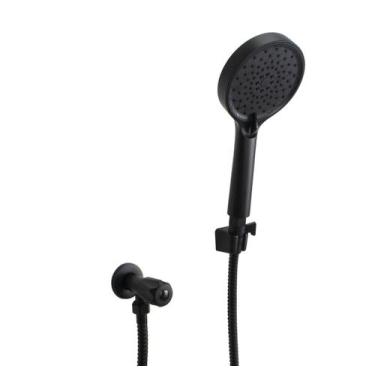 Imagem de Ducha Higiênica Preto Fosco Redondo c/ Registro em ABS - AMG Metais