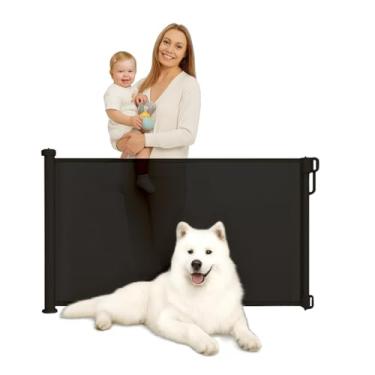 Imagem de Grade de Proteção Retrátil 140x86cm | Ideal para Pets e Bebês | Portão de Segurança para Escadas, Portas e Ambientes | Fácil de Instalar | Portão Tela de Segurança Cercadinho Pet Bebe