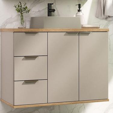 Imagem de Gabinete de Banheiro 76cm X 62cm Aqua Panna / Carvalho