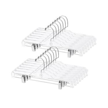 Imagem de Cabides para calças AMKUFO, plástico transparente de 14 polegadas, pac