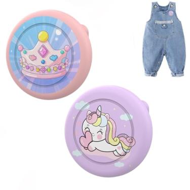 Imagem de Dingfeiyu Capa oculta para Apple AirTag, capa protetora com pino, capas de rastreador GPS para crianças, idosos, coleira de animais de estimação, roupas, mochilas, bagagem (Coroa rosa + cavalo)