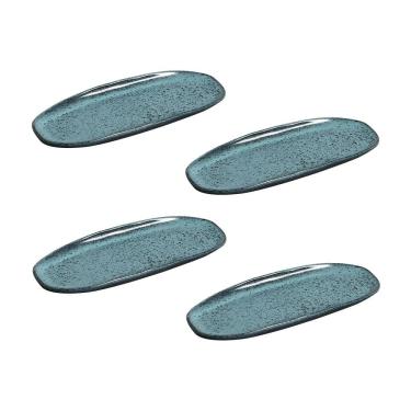 Imagem de Conjunto de Travessas Ovais Pequenas Porto Brasil Orgânico Night Sky 23x11cm - 4 Peças
