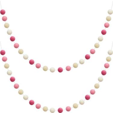 Imagem de Guirlanda de bolas de feltro de lã WILLBOND 24 bolas de 2 m de comprim