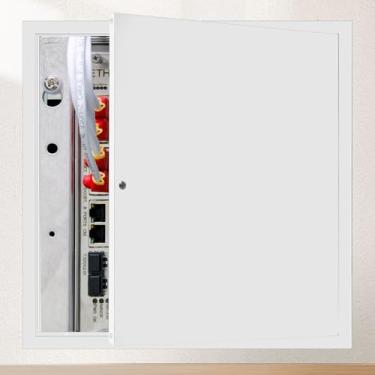 Imagem de LAJIAOZ Painel de porta de acesso de metal de 61 x 61 cm para paredes e tetos de drywall – Painel de acesso de aço resistente série 3000 com trava de chave de fenda – Acabamento branco revestido a pó