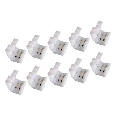 Imagem de 2X Kit 10 Conector Emenda Rápida 8Mm 2 Vias Fita Led Ip20 50