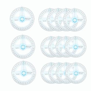 Imagem de 15 Peças Transferidor Ferramenta De Desenho De Régua Ferramenta De Desenhar Círculos Ferramenta De Medição De Ângulo Goniômetro Régua Clara Plástico Ampla Girar Fazer Um Rascunho