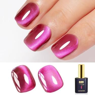 Imagem de YTD Likomey Esmalte de gel Cat Eye, vidro de alto brilho, 15 ml, bordo, rosa-choque, magnético, holográfico, brilhante, translúcido, geléia, salão de beleza, verniz para unhas UV com bastão magnético