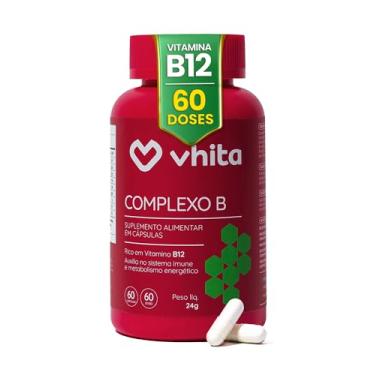 Imagem de Vhita Complexo B, Suplemento Alimentar com Vitaminas B1, B2, B3, B5, B6, B7, B9 e B12, Rico em Vitamina B12, Manganês, 60 Cápsulas