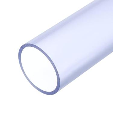 Imagem de YELARXI Tubo de PVC transparente, tubo rígido de alto impacto, tubo redondo de vinil de plástico - adequado para (jardim/casa/coleta de poeira/aquário/aquário), ID de 5,4 cm e diâmetro externo de 6,3
