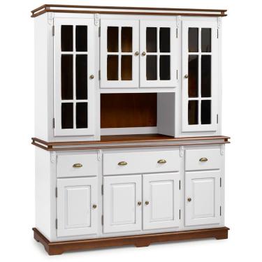 Imagem de Cristaleira Arca e Oratório com Nicho 8 Portas 3 Gavetas Manchester 2049 Linz Móveis - Branco/Imbuia Glazer