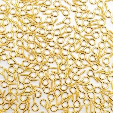 Imagem de Mini Pitão Rosqueável Metal Dourado 10x5mm 50pçs 10g Artesanato Bijute