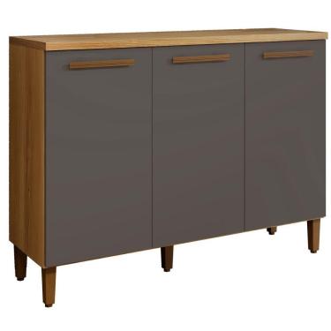 Imagem de Balcão Vega 3 Portas Cinamomo Grafite Arte Móveis