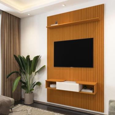 Imagem de Painel para TV até 55 Polegadas RIPADO EM 3D Egeo 140 Largura Com Nich