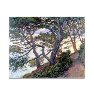 Imagem de LKXGRRSFG Pines Of RayolThéo van Rysselberghe: Impressão em tela neoimpressionista belga chave 15 x 48 cm sem moldura