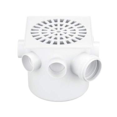 Imagem de Caixa Sifonada Quadrada 150x150x50mm Com 7 Entradas De 40mm E Saída De 50mm - Herc