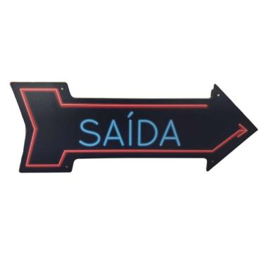Imagem de Placa Decorativa Seta Direção Em Mdf - Saída