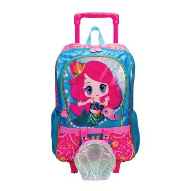 Imagem de Mochila Sestini Com Rodinhas E Bolsa Y Anime Azul