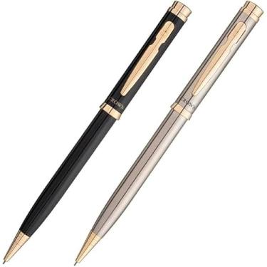 Imagem de Kit Caneta Crown Champion Preto e Lapiseira Crown Champion Prata