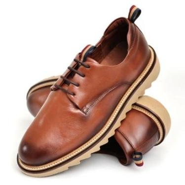 Imagem de Sapato Casual Masculino Derby Tratorado Premium Couro Nobre Cor:;Tamanho:44;Gênero:Homem-Masculino
