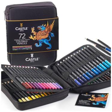 Imagem de Kit de Pintura Profissional com Estojo de Transporte, 72 Peças, CASTLE ART SUPPLIES, Preto