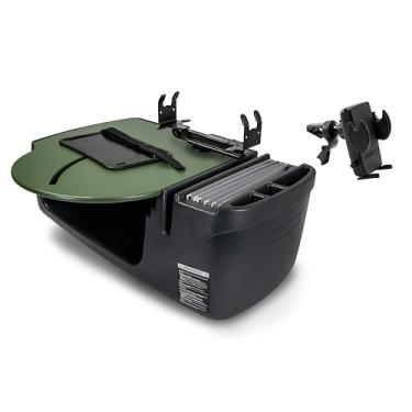 Imagem de AutoExec AE-RMCD-PS-VC-AG Roadmaster Mesa de carro e estação de trabalho portátil com suporte para impressora e clipe de ventilação do telefone, verde exército