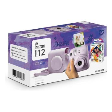 Imagem de Kit Instax Mini 12 Pack 10 Fotos Spray Art Bolsa Lilás Candy