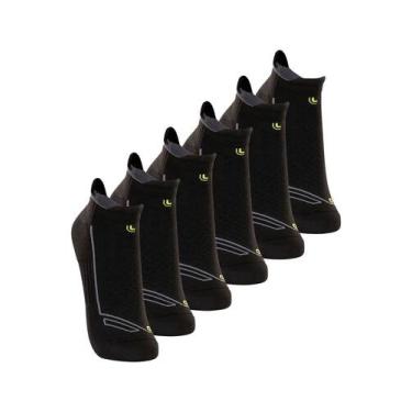 Imagem de Kit com 6 Pares de Meias Performance Running Lupo 3276-002, Preto, 33-