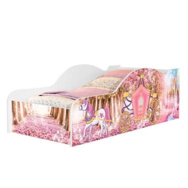 Imagem de Cama Infantil Princesa Carruagem Castelo Menina Casinha Grade Elegante