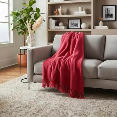 Imagem de Manta Para Sofá Em Algodão Vermelha Gigante 2,40 X 1,80