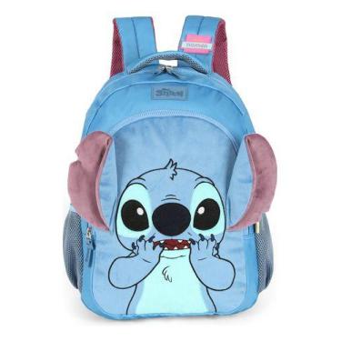 Imagem de Mochila De Costas Juvenil Original Stitch C/ Orelha 3d - Luxcel, Azul