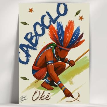 Imagem de Coleção de 62 quadros decorativos Giz - Umbanda e Candomblé - Decoração Orixá - Afro Brasileira - Escolha o seu Orixá! (Clássico, Caboclo, 20x14cm)