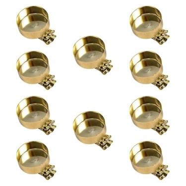 Imagem de Esquirla 10x Clipes de Vela para Árvore de Natal, Resistente, Decoração de Árvore de Natal, Castiçais de Ferro 4,8 x 4 x 3,5 cm para Festas de Aniversário, Ouro