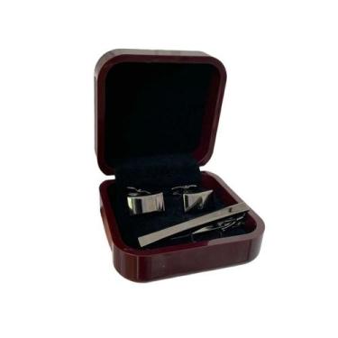 Imagem de Kit Abotoadura E Prendedor De Gravata Premium Luxo Sortido - Top Grava