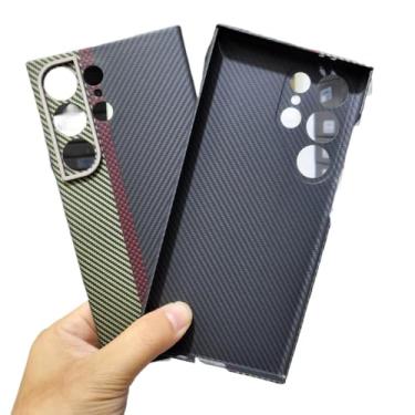 Imagem de Waillynice Capa de fibra de carbono original para Samsung Galaxy S24 Ultra anti-queda com design de capa de fibra de aramida S24ultra (600D Cor (anel) fina, para S24 Ultra)
