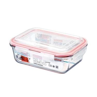 Imagem de Pote De Vidro Hermético Marmita Tampa Plástico com Trava - Wincy, 370 