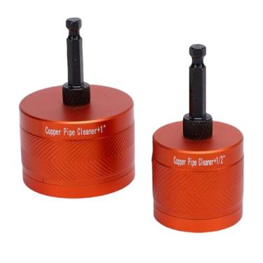 Imagem de FTVOGUE Conjunto de Limpador de Tubos de Cobre e Metal, 2 Peças, Ferramenta de Remoção de Tinta de Liga de Alumínio para Encanamento, Manutenção Automotiva Com Escova de Fixação de Broca
