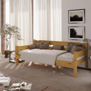 Imagem de Sofá Cama 03 Lugares Madeira Maciça Reforçada Nemargi Mel