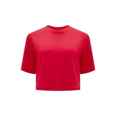 Imagem de Blusa Cropped Lunender Feminina Viscose Adulto, Vermelho, M