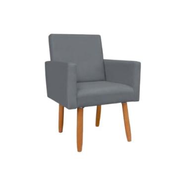 Imagem de Poltrona Cadeira Deluxe Pé Palito Suede Premium 83 * 59 * 58cm(Cinza Claro)