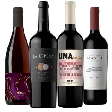 Imagem de Kit 4 Vinhos Malbecs Imperdíveis