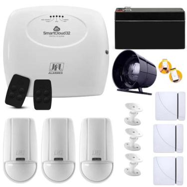 Imagem de Kit Alarme Wifi Jfl Smartcloud 32 Com 06 Sensores Sem Fio