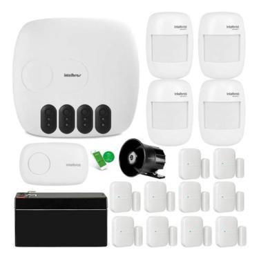 Imagem de Kit Alarme App Amt 1016 Net Com 14 Sensores Sem Fio - INTELBRAS