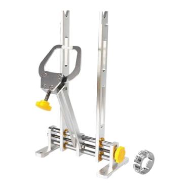 Imagem de KiBcsLic Suporte para alinhamento de pneus de bicicleta, acessório de apoio, suporte de trabalho portátil e prático para rodas, para endireitar cubos de roda, Ouro