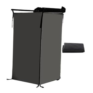 Imagem de Vaveren Tenda de chuveiro lateral para veículo, vestiário, barraca de banho lateral para carro, banheiro portátil, abrigo de privacidade para porta traseira, Preto