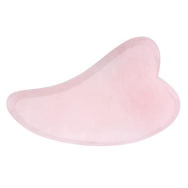 Imagem de Aqur2020 Placa de Raspagem de Quartzo Rosa 100% Pedra Genuína Ferramenta Gua Sha, Pedra de Massagem Corporal Facial Polida Suave para Cuidados Com a Pele e Circulação, Ferramenta de