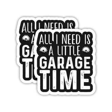 Imagem de eDesign Adesivo de vinil All I Need is a Little Garage Time - 10 cm - Adesivo engraçado mecânico de loja de garagem para carro, caminhão, SUV, caixa de ferramentas, copo de parede para laptop e