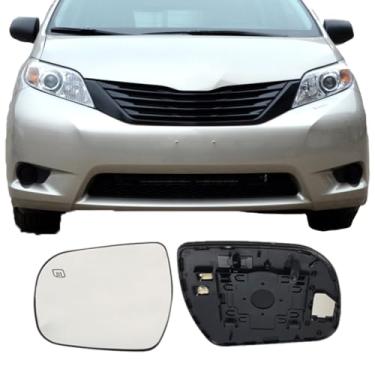 Imagem de Vidro de substituição do espelho lateral do motorista para TOYOTA Sienna 2011-2014, vidro retrovisor esquerdo aquecido para TOYOTA Sienna 2011 2012 2013 2014 TOYOTA Sienna.